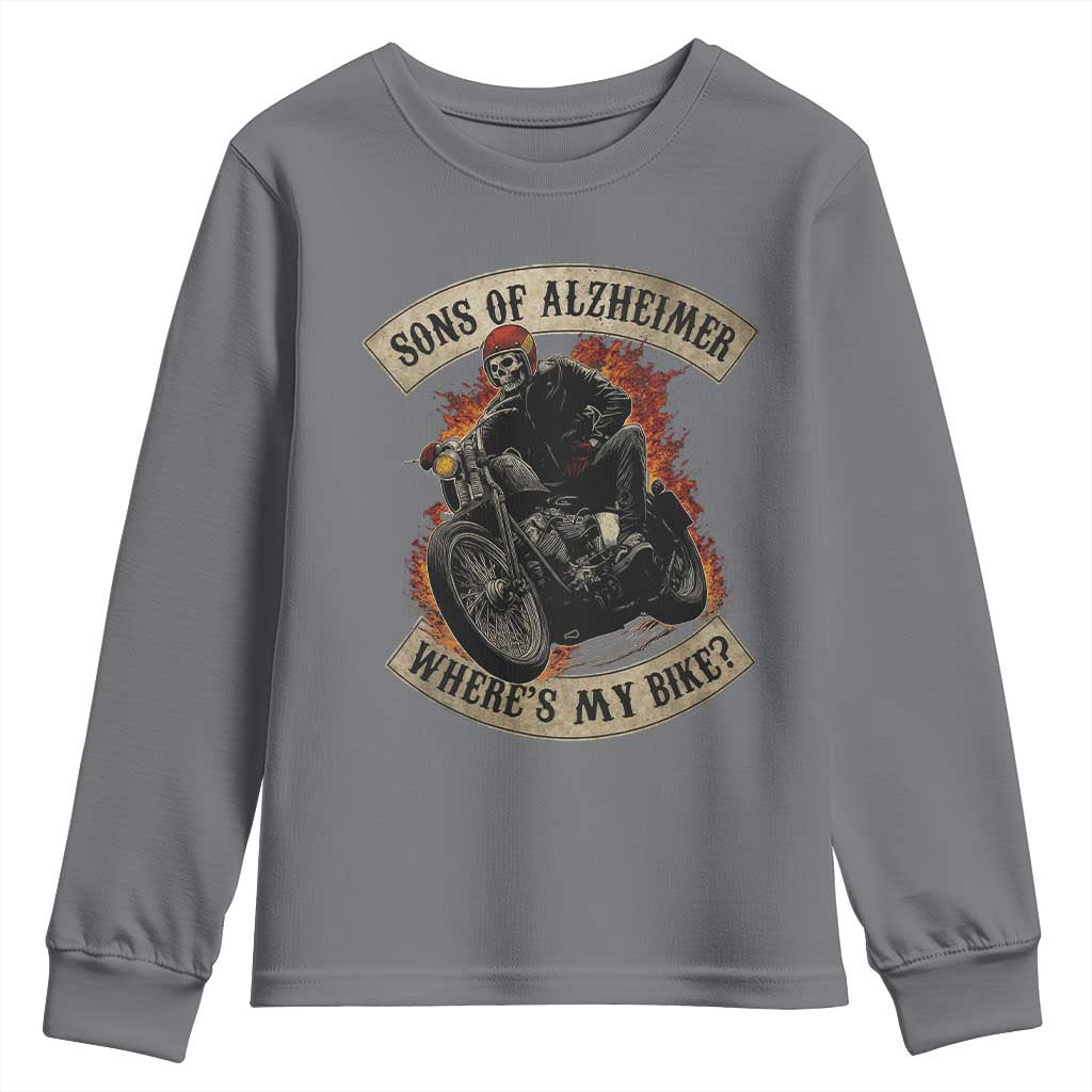 Funny Grumpy Old Biker Youth Sweatshirt Sons Of Alzheimer Where Is My Bike - Wonder Print Shop