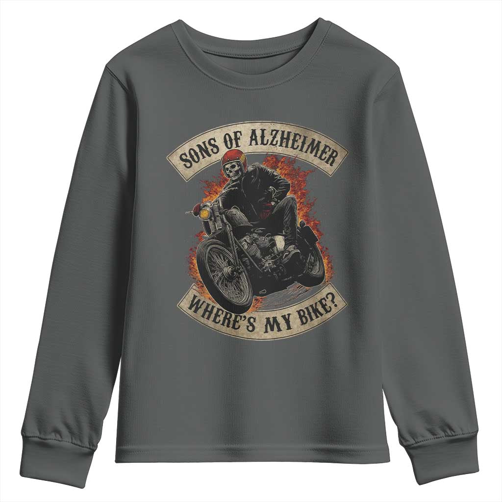Funny Grumpy Old Biker Youth Sweatshirt Sons Of Alzheimer Where Is My Bike - Wonder Print Shop