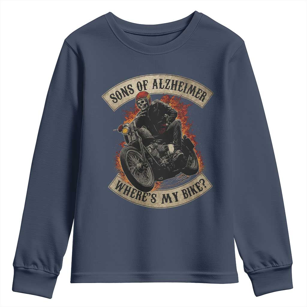 Funny Grumpy Old Biker Youth Sweatshirt Sons Of Alzheimer Where Is My Bike - Wonder Print Shop