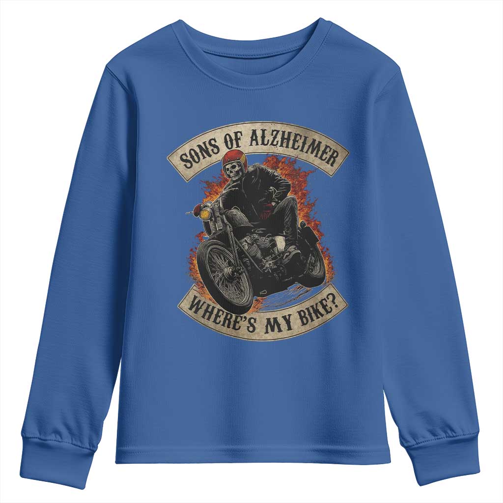 Funny Grumpy Old Biker Youth Sweatshirt Sons Of Alzheimer Where Is My Bike - Wonder Print Shop
