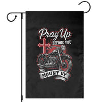 Pray Up Before You Mount Up Garden Flag Christian Biker Religious Faith - Wonder Print Shop