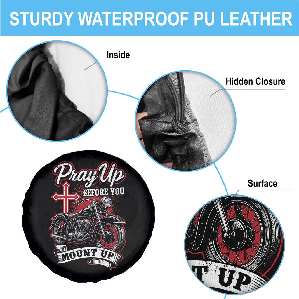 Pray Up Before You Mount Up Spare Tire Cover Christian Biker Religious Faith - Wonder Print Shop