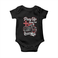 Pray Up Before You Mount Up Baby Onesie Christian Biker Religious Faith - Wonder Print Shop