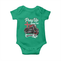 Pray Up Before You Mount Up Baby Onesie Christian Biker Religious Faith - Wonder Print Shop