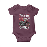 Pray Up Before You Mount Up Baby Onesie Christian Biker Religious Faith - Wonder Print Shop