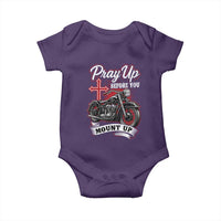 Pray Up Before You Mount Up Baby Onesie Christian Biker Religious Faith - Wonder Print Shop