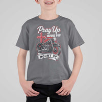 Pray Up Before You Mount Up T Shirt For Kid Christian Biker Religious Faith - Wonder Print Shop