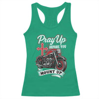 Pray Up Before You Mount Up Racerback Tank Top Christian Biker Religious Faith - Wonder Print Shop
