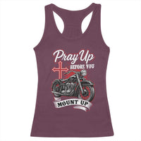 Pray Up Before You Mount Up Racerback Tank Top Christian Biker Religious Faith - Wonder Print Shop