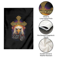 Christian Biker I Ride With Jesus Garden Flag Religious Faith Motorcycle Rider Eagle - Wonder Print Shop