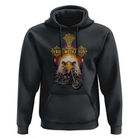 Christian Biker I Ride With Jesus Hoodie Religious Faith Motorcycle Rider Eagle - Wonder Print Shop