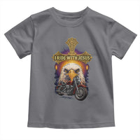 Christian Biker I Ride With Jesus Toddler T Shirt Religious Faith Motorcycle Rider Eagle - Wonder Print Shop