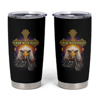 Christian Biker I Ride With Jesus Tumbler Cup Religious Faith Motorcycle Rider Eagle - Wonder Print Shop