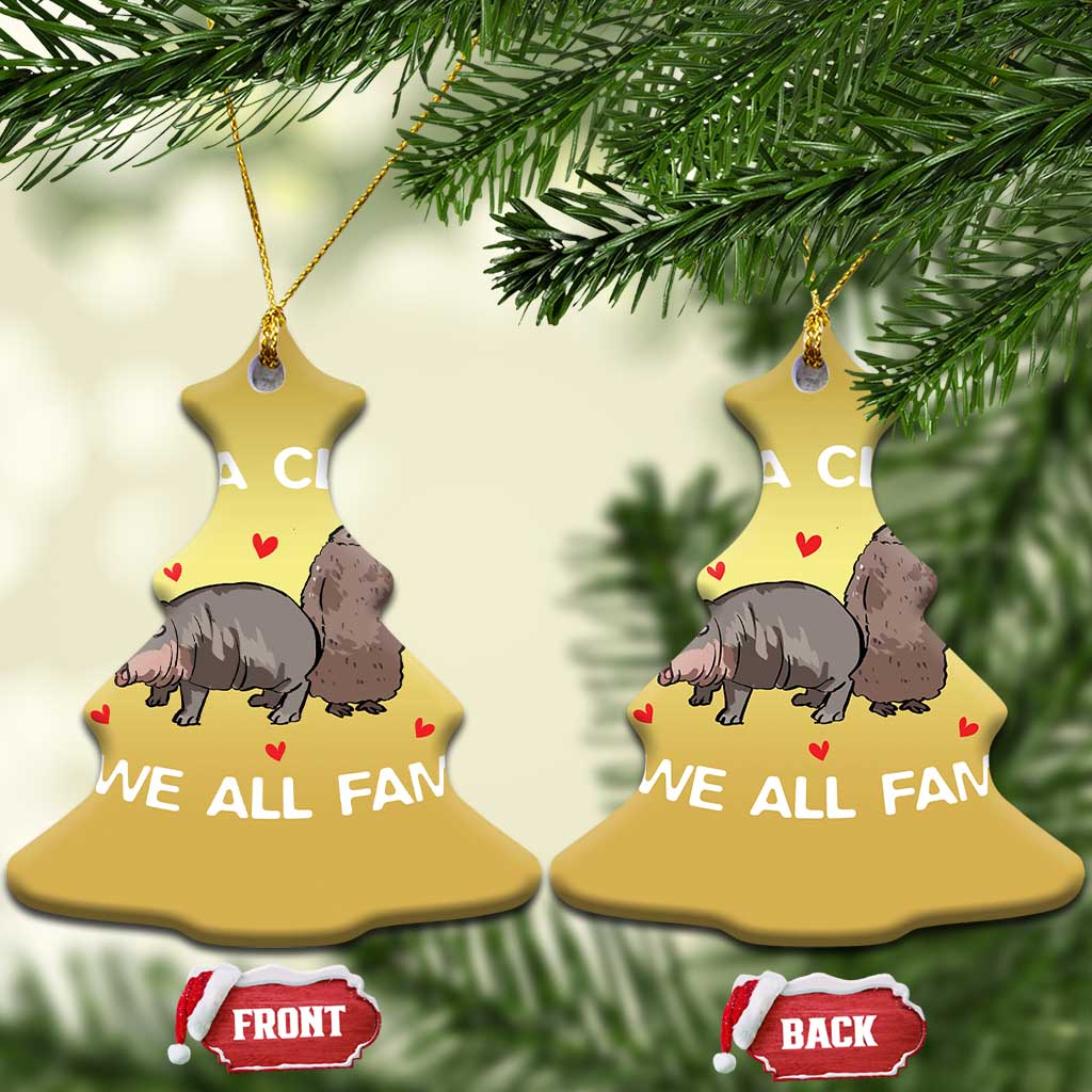 Funny Moo Deng Pesto Penguin Christmas Ornament In Da Clerb We All Fam Hearts - Wonder Print Shop