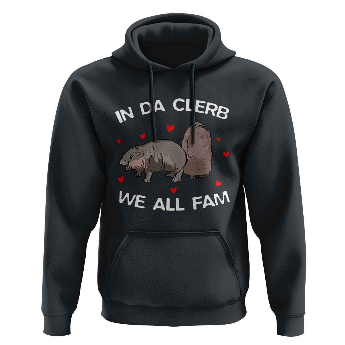 Funny Moo Deng Pesto Penguin Hoodie In Da Clerb We All Fam Hearts