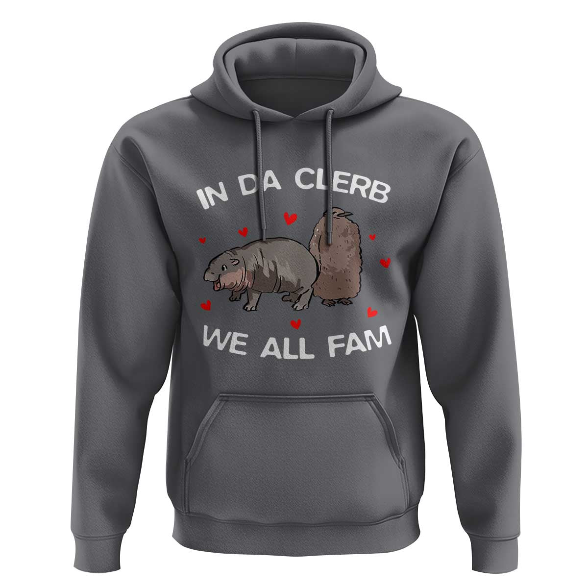 Funny Moo Deng Pesto Penguin Hoodie In Da Clerb We All Fam Hearts