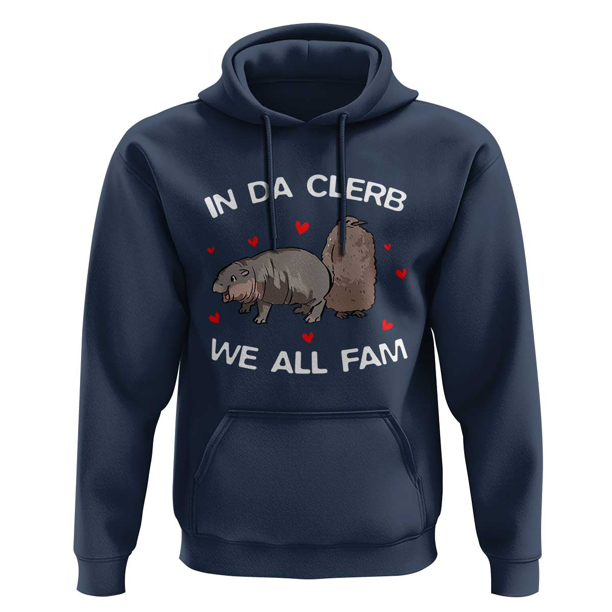 Funny Moo Deng Pesto Penguin Hoodie In Da Clerb We All Fam Hearts