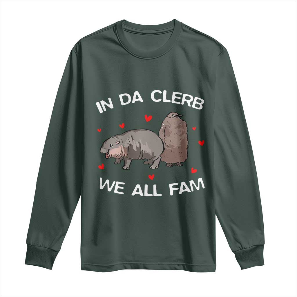 Funny Moo Deng Pesto Penguin Long Sleeve Shirt In Da Clerb We All Fam Hearts