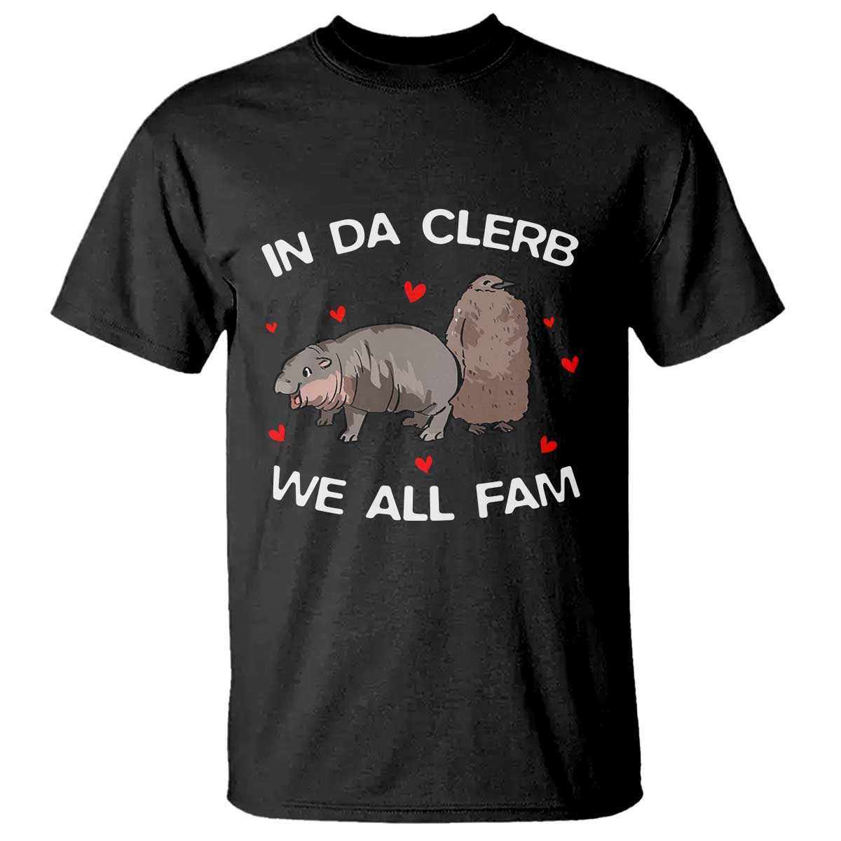 Funny Moo Deng Pesto Penguin T Shirt In Da Clerb We All Fam Hearts - Wonder Print Shop