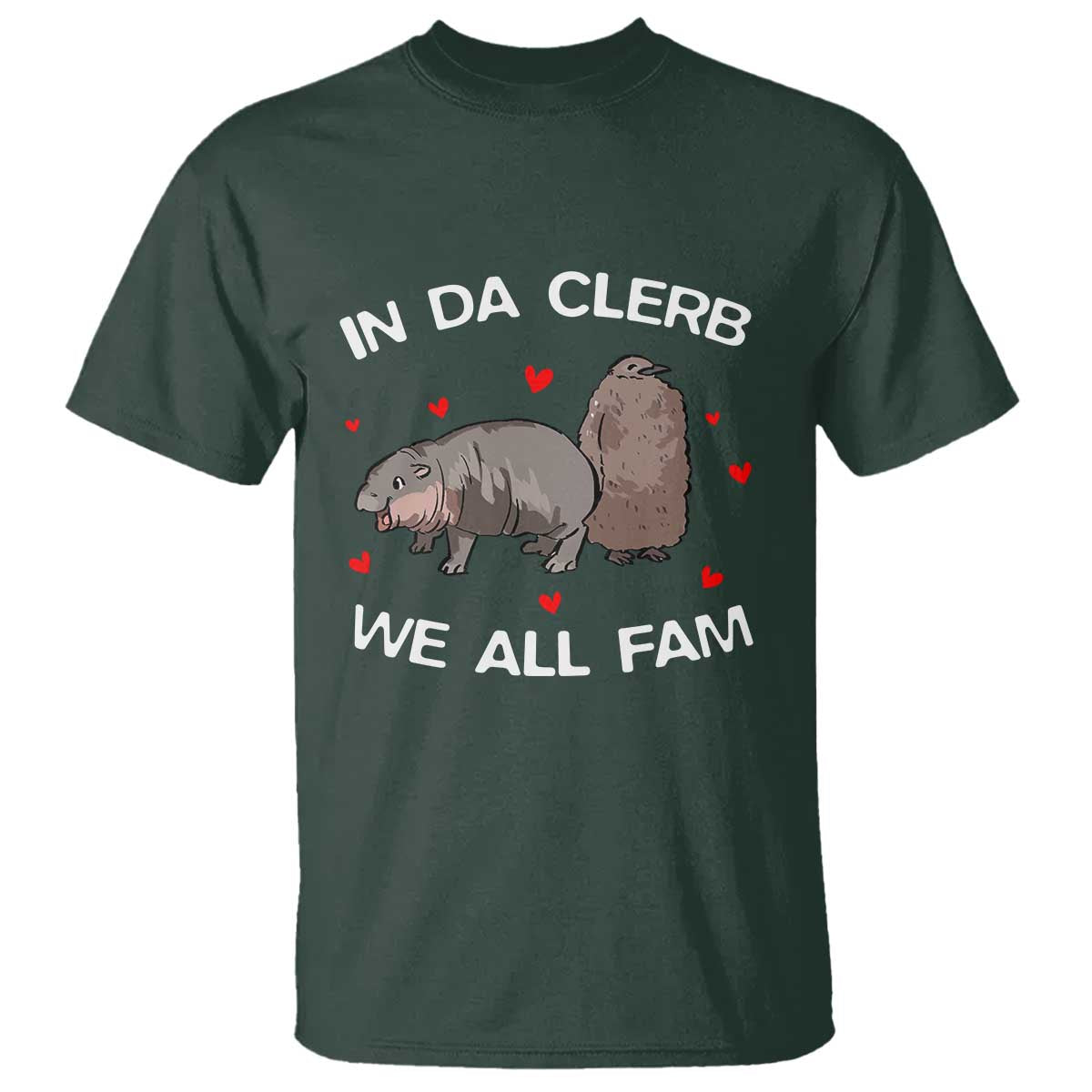 Funny Moo Deng Pesto Penguin T Shirt In Da Clerb We All Fam Hearts - Wonder Print Shop