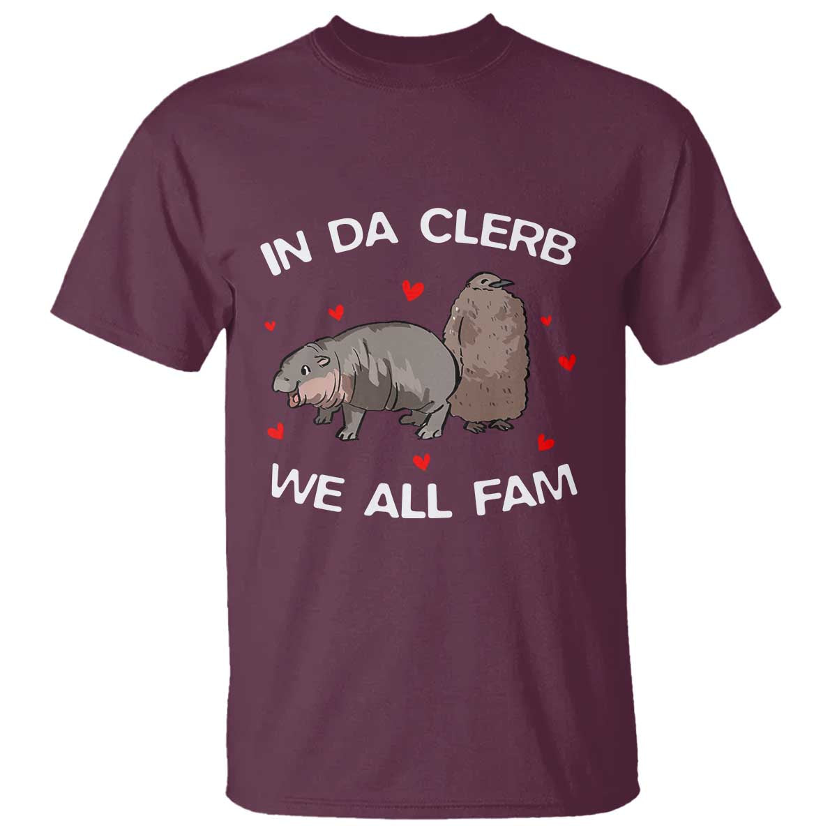 Funny Moo Deng Pesto Penguin T Shirt In Da Clerb We All Fam Hearts - Wonder Print Shop