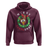 Funny Thanksgiving Christmas Hoodie Merry Thanksmas Turkey Reindeer Antler