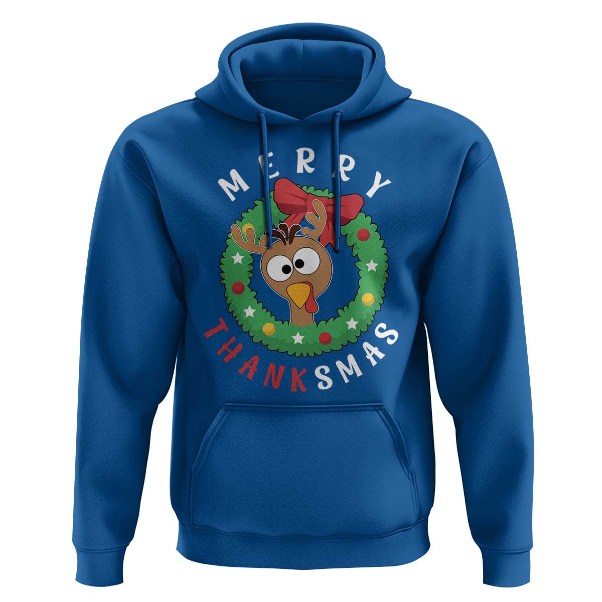 Funny Thanksgiving Christmas Hoodie Merry Thanksmas Turkey Reindeer Antler