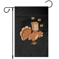 Funny Thanksgiving Christmas Triple Ho Santa Turkey Garden Flag - Wonder Print Shop