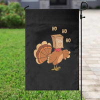 Funny Thanksgiving Christmas Triple Ho Santa Turkey Garden Flag - Wonder Print Shop