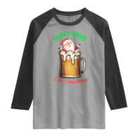 Funny Christmas Beer Raglan Shirt Merry Drunk I'm Xmas Wasted Santa - Wonder Print Shop