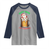 Funny Christmas Beer Raglan Shirt Merry Drunk I'm Xmas Wasted Santa - Wonder Print Shop