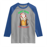 Funny Christmas Beer Raglan Shirt Merry Drunk I'm Xmas Wasted Santa - Wonder Print Shop