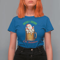 Funny Christmas Beer T Shirt For Women Merry Drunk I'm Xmas Wasted Santa - Wonder Print Shop