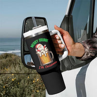 Funny Christmas Beer Tumbler With Handle Merry Drunk I'm Xmas Wasted Santa - Wonder Print Shop