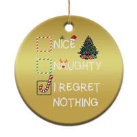 Funny Nice Naughty And I Regret Nothing Xmas List Christmas Ornament Xmas Tree Candy Cane - Wonder Print Shop