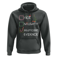 Funny Nice Naughty Insufficient Evidence Hoodie Christmas Tree Candy Cane