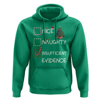 Funny Nice Naughty Insufficient Evidence Hoodie Christmas Tree Candy Cane