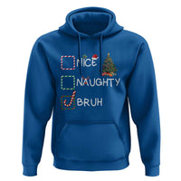 Funny Nice Naughty Bruh Hoodie Christmas Tree Candy Cane