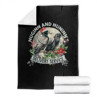 Christmas Viking Throw Blanket Huginn And Hunninn's Delivery Service Raven - Wonder Print Shop