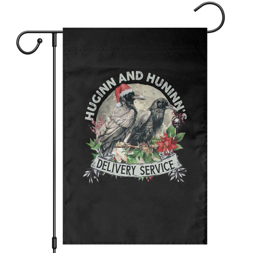 Christmas Viking Garden Flag Huginn And Hunninn's Delivery Service Raven - Wonder Print Shop