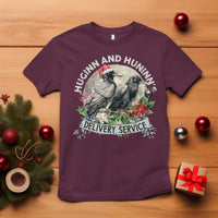 Christmas Viking T Shirt Huginn And Hunninn's Delivery Service Raven - Wonder Print Shop