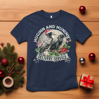 Christmas Viking T Shirt Huginn And Hunninn's Delivery Service Raven - Wonder Print Shop