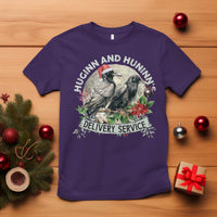 Christmas Viking T Shirt Huginn And Hunninn's Delivery Service Raven - Wonder Print Shop