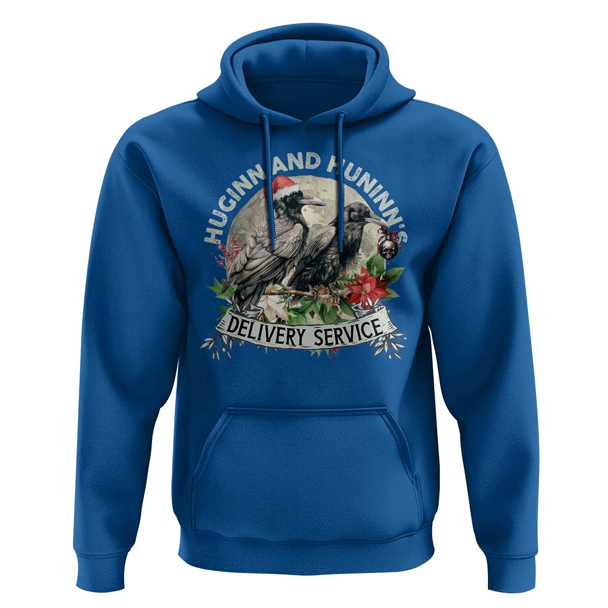 Christmas Viking Hoodie Huginn And Hunninn's Delivery Service Raven