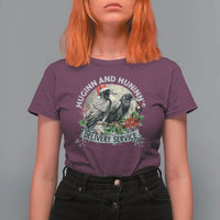 Christmas Viking T Shirt For Women Huginn And Hunninn's Delivery Service Raven - Wonder Print Shop