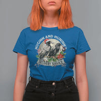 Christmas Viking T Shirt For Women Huginn And Hunninn's Delivery Service Raven - Wonder Print Shop