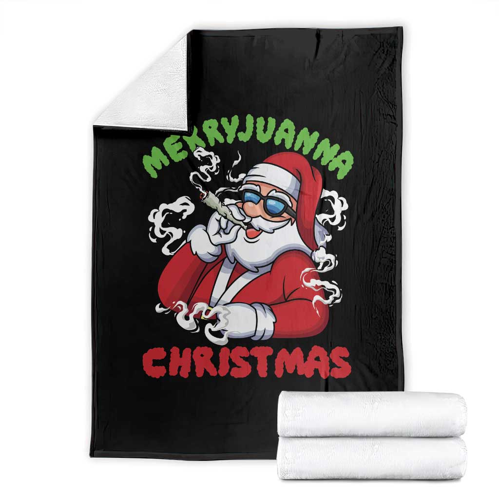 Funny Christmas Weed Throw Blanket Merryjuanna Christmas Santa Xmas - Wonder Print Shop