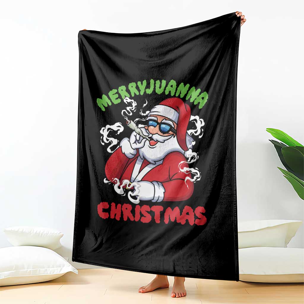 Funny Christmas Weed Throw Blanket Merryjuanna Christmas Santa Xmas - Wonder Print Shop