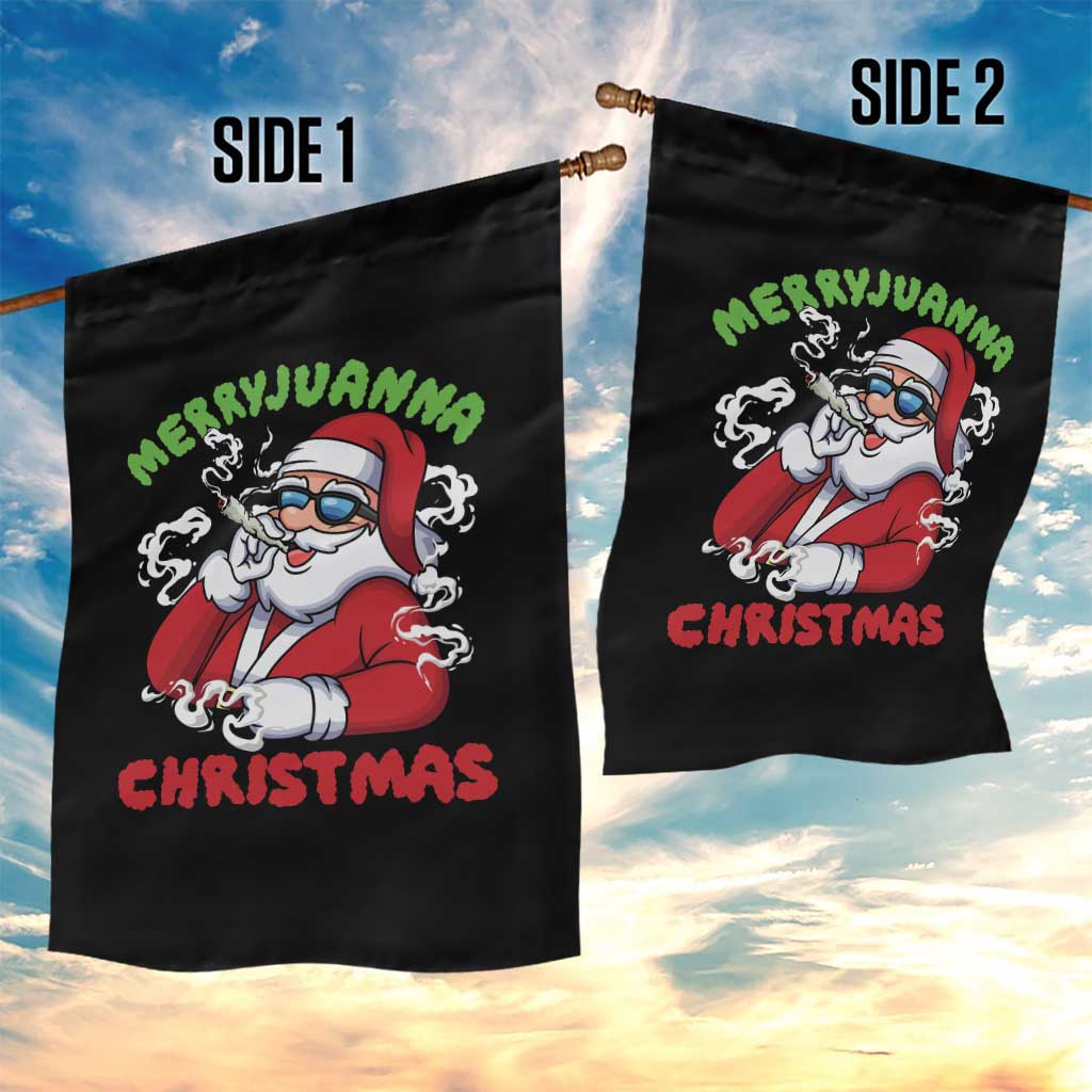 Funny Christmas Weed Garden Flag Merryjuanna Christmas Santa Xmas - Wonder Print Shop
