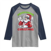 Funny Christmas Weed Raglan Shirt Merryjuanna Christmas Santa Xmas - Wonder Print Shop